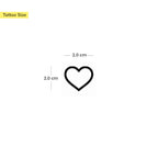 Heart tattoo size 2.0 x 2.0 cm